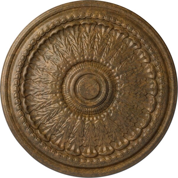 Ekena Millwork Brunswick Ceiling Medallion (Fits Canopies up to 4 1/2"), Hnd-Painted Rubbed Bronze, 27"OD x 2 1/2"P CM27BRRZS - main